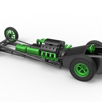 Front engine old school dragster with V8 Version 2 Scale 1:25 - Thumbnail 10