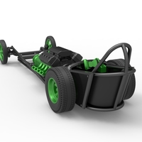 Front engine old school dragster with V8 Version 2 Scale 1:25 - Thumbnail 11