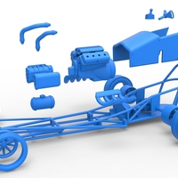 Front engine old school dragster with V8 Version 2 Scale 1:25 - Thumbnail 14