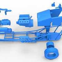 Front engine old school dragster with V8 Version 2 Scale 1:25 - Thumbnail 19