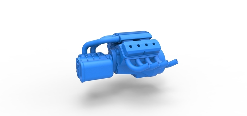 Engine V8 with Potvin Supercharger 1:25