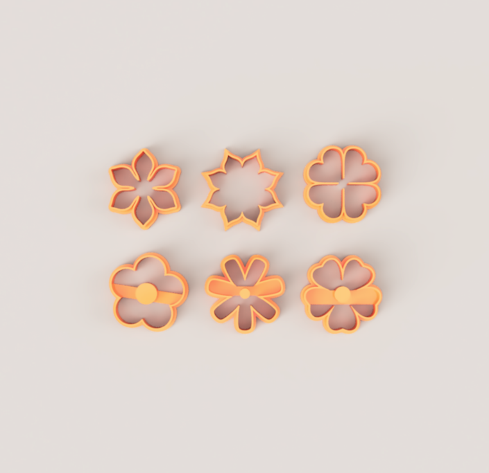 STL file Floral Polymer Clay Cutters For Earrings 💍・3D printing