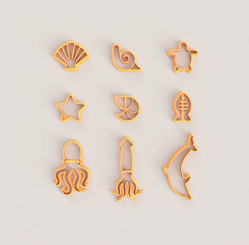 SEA ANIMALS POLYMER CLAY CUTTER