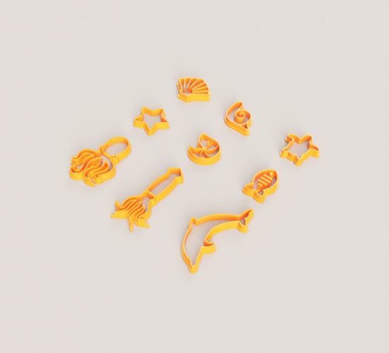 SEA ANIMALS POLYMER CLAY CUTTER 3D Print 509238