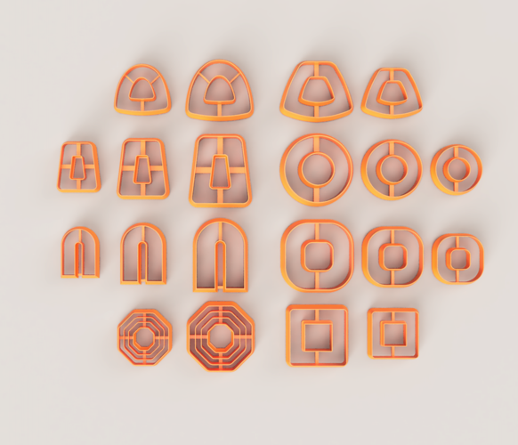 GEO POLYMER CLAY CUTTER SET 3D Print 509258