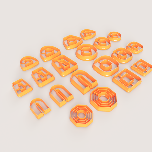 GEO POLYMER CLAY CUTTER SET 3D Print 509261