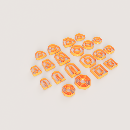 GEO POLYMER CLAY CUTTER SET 3D Print 509264