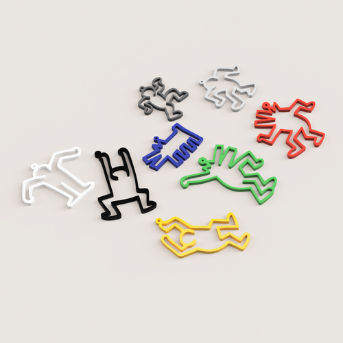 KEITH HARING EARRINGS 3D Print 509330