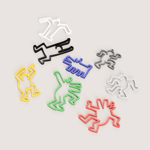 KEITH HARING EARRINGS 3D Print 509331