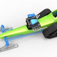 Front engine old school snow dragster Version 2 Scale 1:25 - Thumbnail 3