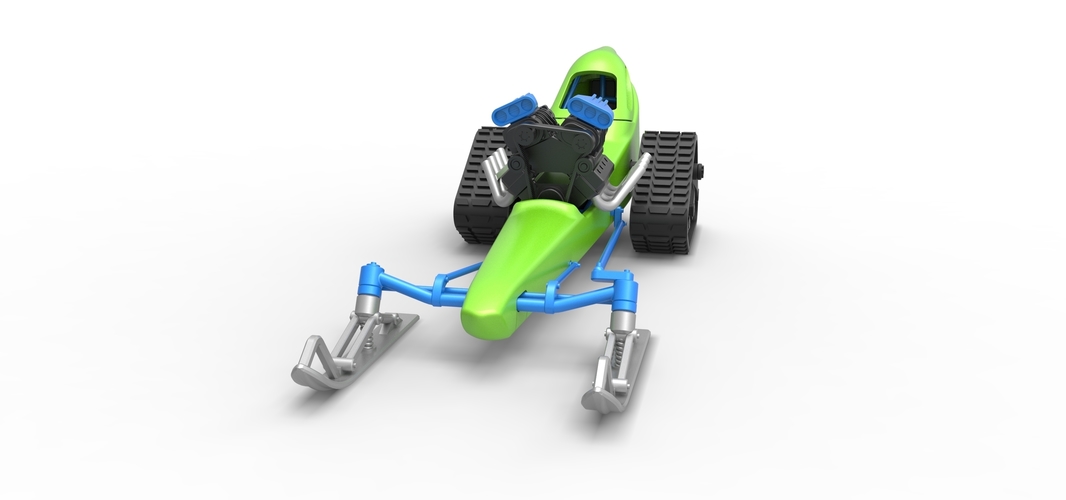 Front engine old school snow dragster Version 2 Scale 1:25 3D Print 509400