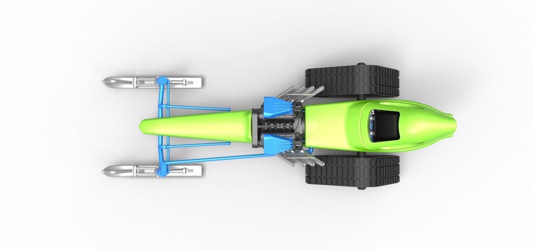 Front engine old school snow dragster Version 2 Scale 1:25 3D Print 509406