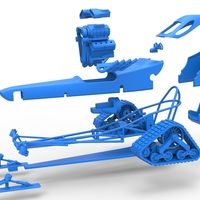 Front engine old school snow dragster Version 2 Scale 1:25 - Thumbnail 15