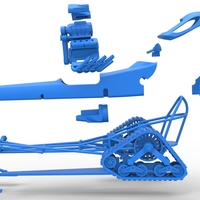 Front engine old school snow dragster Version 2 Scale 1:25 - Thumbnail 19