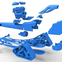 Front engine old school snow dragster Version 2 Scale 1:25 - Thumbnail 21