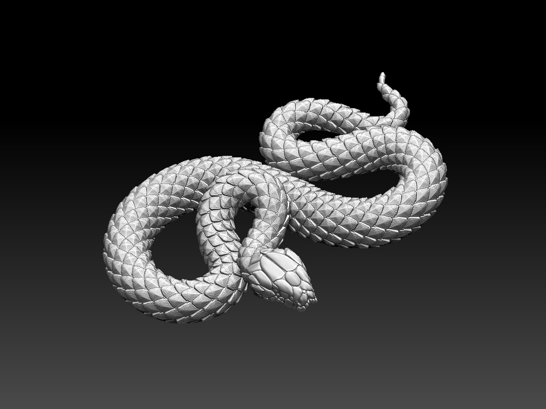 Grass Snake 3D model - Baixar Animais no