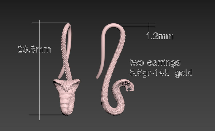 earrings cobra 3D Print 509520