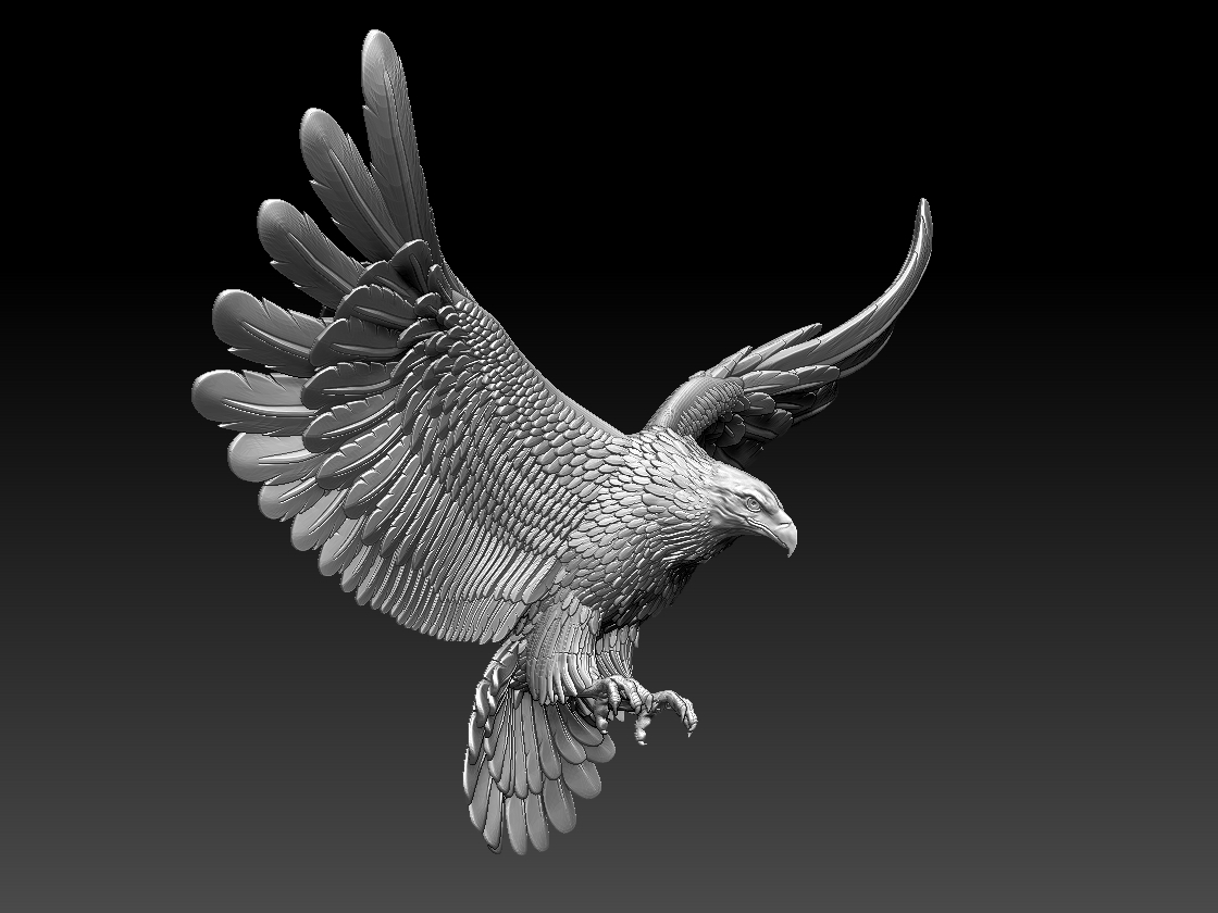 Black Eagle 3D cute render Stock Illustration