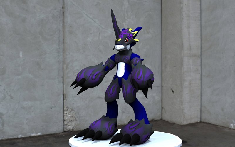 Dark Flamedramon Action Figure Statue 