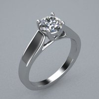 Small Single Diamond Ring(cross prong) 3D Printing 510