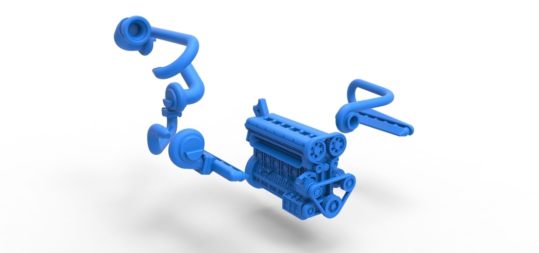 Twin Turbo straight-six engine Scale 1:25 3D Print 510086