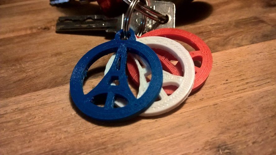Keychain #ParisPeace 3D Print 51028