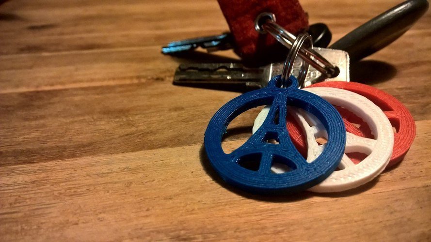 Keychain #ParisPeace 3D Print 51029