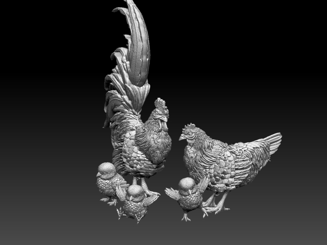 chick hen rooster 3D Print 510307