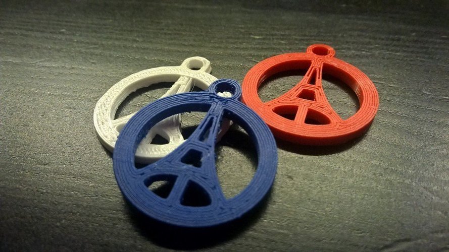 Keychain #ParisPeace 3D Print 51032