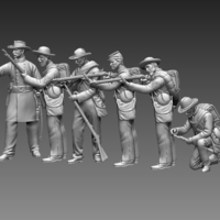 Small Attack Soldiers Confederate us civil war 3D Printing 510431