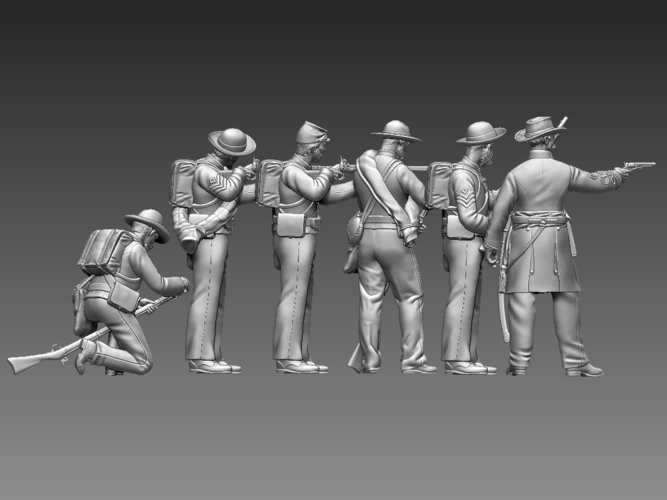 Attack Soldiers Confederate us civil war 3D Print 510435