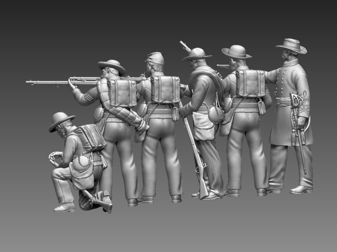 Attack Soldiers Confederate us civil war 3D Print 510436