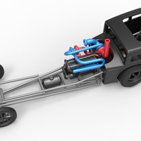 Front engine old school dragster with shell V4 Scale 1:25 - Thumbnail 2