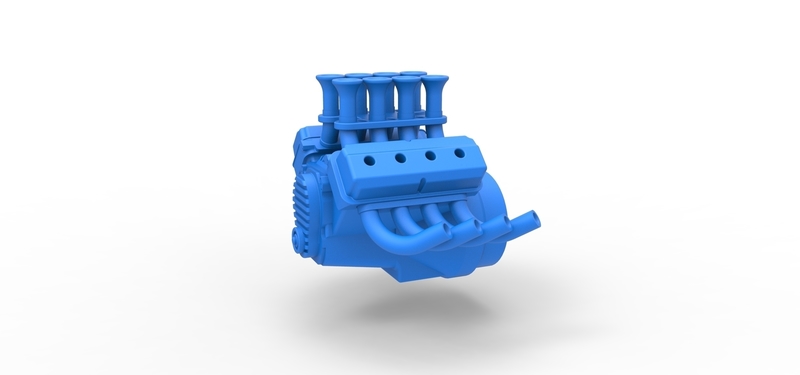 Engine V8 for vintage dragster 1:25