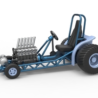 Small Mini Rod pulling tractor 9 Scale 1:25 3D Printing 511017