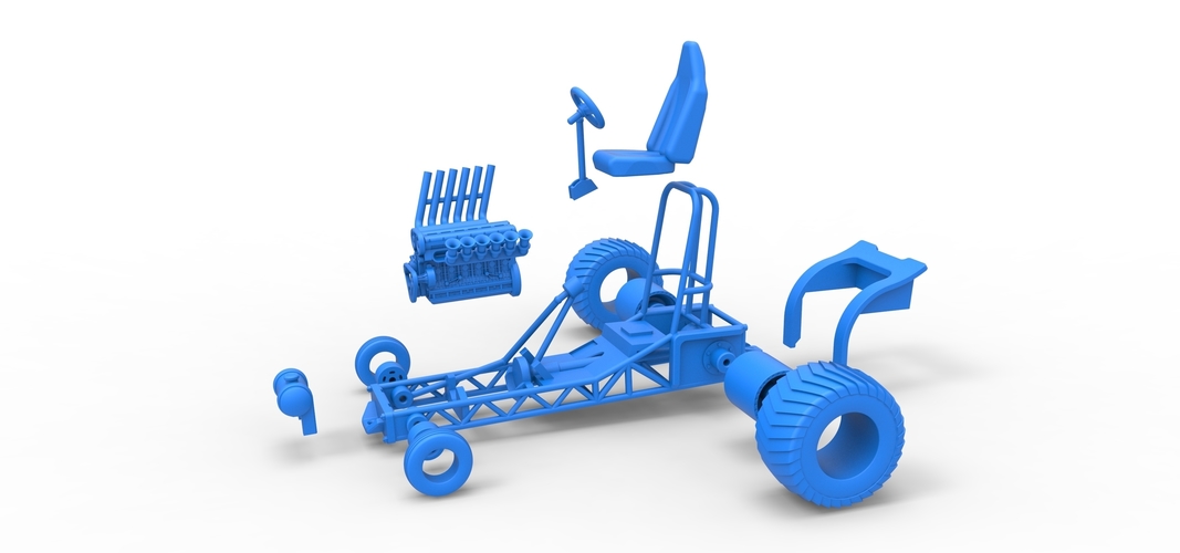 Mini Rod pulling tractor 9 Scale 1:25 3D Print 511034