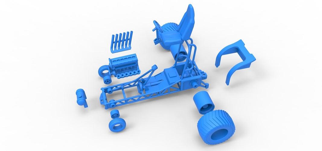 Mini Rod pulling tractor 9 Scale 1:25 3D Print 511035