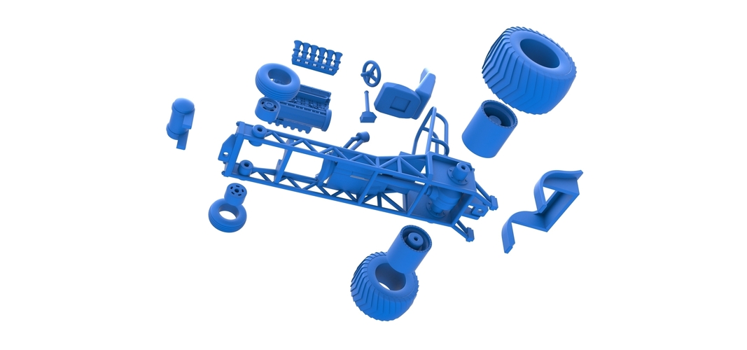 Mini Rod pulling tractor 9 Scale 1:25 3D Print 511036
