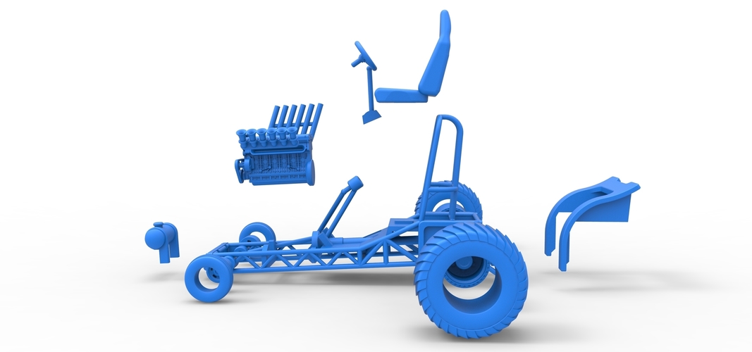 Mini Rod pulling tractor 9 Scale 1:25 3D Print 511038