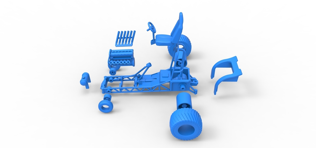 Mini Rod pulling tractor 9 Scale 1:25 3D Print 511039