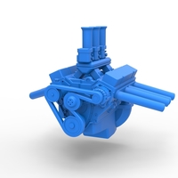 Engine V8 for Hot rod Version 2 Scale 1:25 - Thumbnail 3