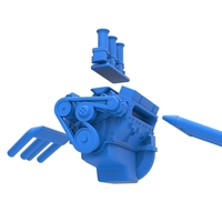 Engine V8 for Hot rod Version 2 Scale 1:25 - Thumbnail 12