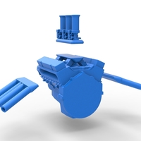 Engine V8 for Hot rod Version 2 Scale 1:25 - Thumbnail 13