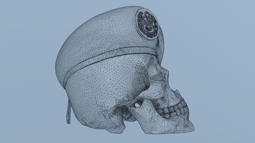 Peruvian Army Beret Skull  3D Print 511169