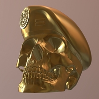 Small Peruvian Army Beret Skull  3D Printing 511178