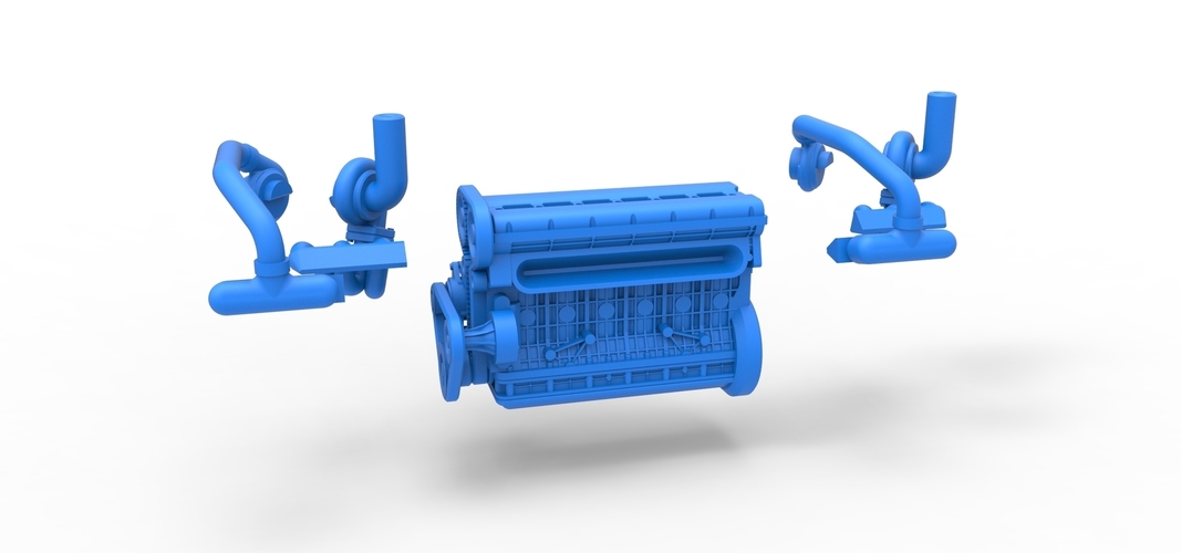 Twin Turbo straight-six engine Version 2 Scale 1:25 3D Print 511491