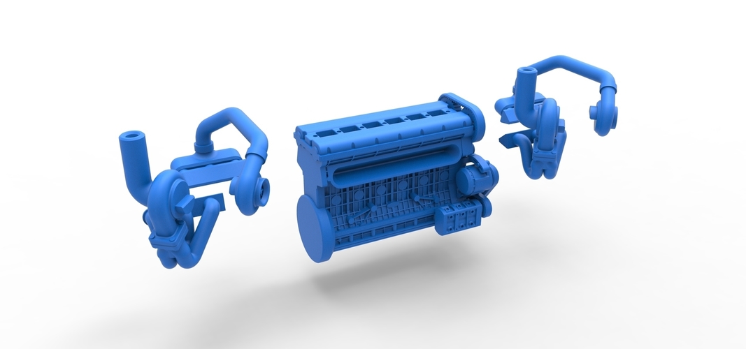 Twin Turbo straight-six engine Version 2 Scale 1:25 3D Print 511494