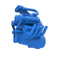 Diecast engine V8 with triple supercharger 1:25 - Thumbnail 3