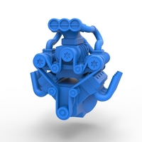 Diecast engine V8 with triple supercharger 1:25 - Thumbnail 4