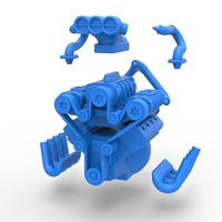 Diecast engine V8 with triple supercharger 1:25 - Thumbnail 15